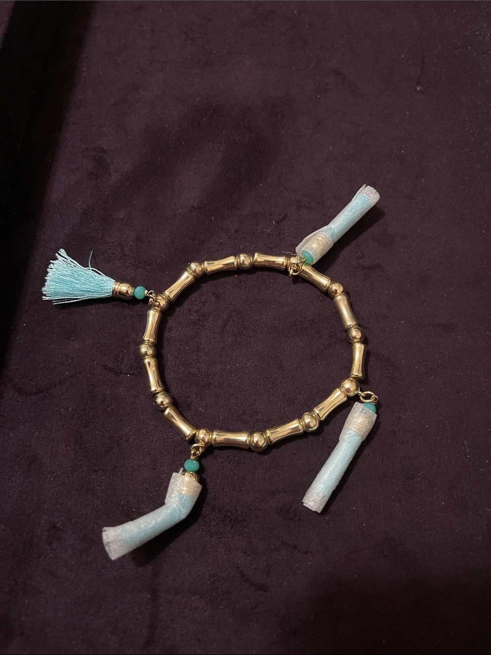 Gold bracelet with tassels NWOT